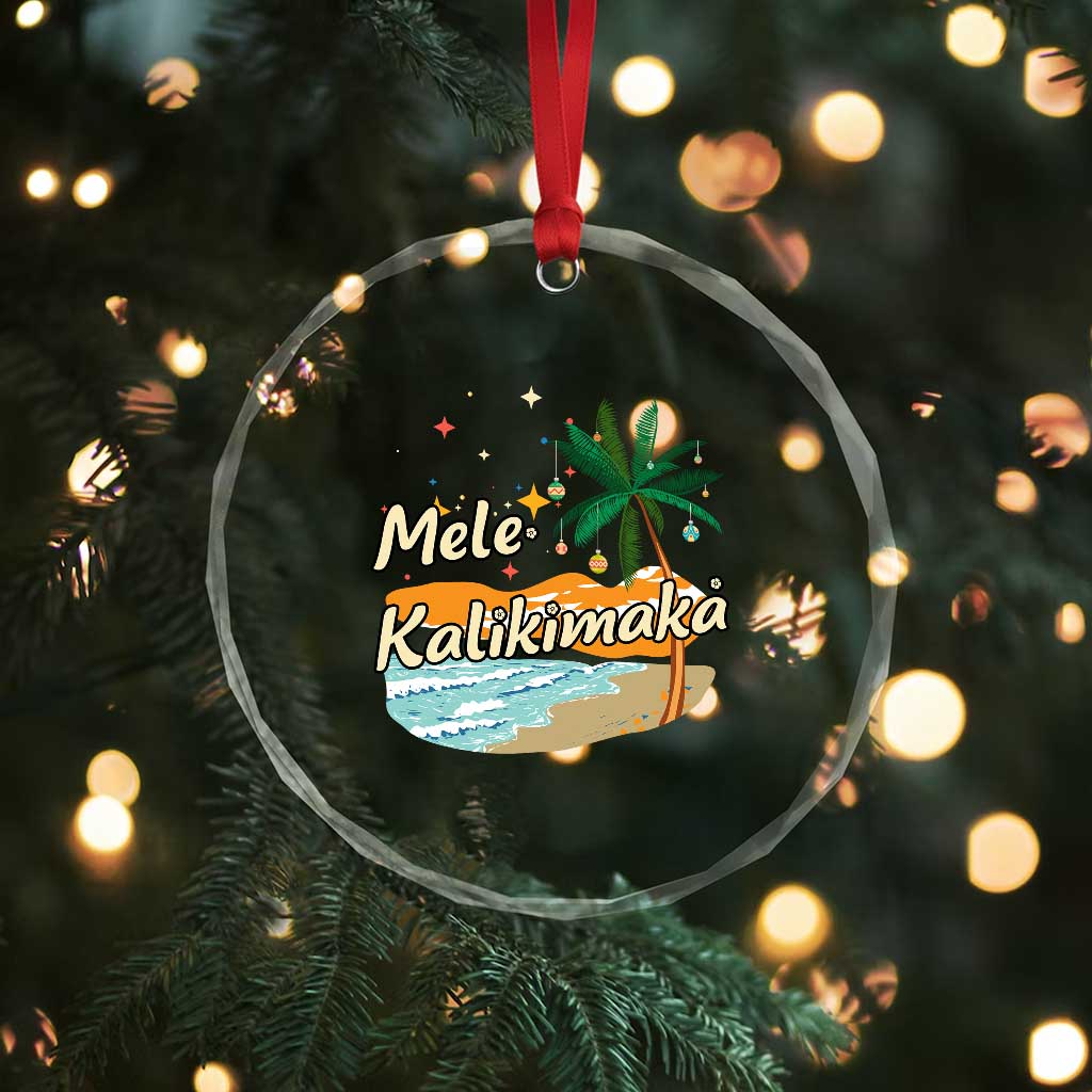 Retro Christmas In July Summer Beach Hawaii Crystal Glass Ornament Mele Kalikimaka TS10 Print Your Wear