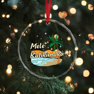 Retro Christmas In July Summer Beach Hawaii Crystal Glass Ornament Mele Kalikimaka TS10 Print Your Wear