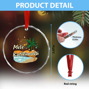 Retro Christmas In July Summer Beach Hawaii Crystal Glass Ornament Mele Kalikimaka TS10 Print Your Wear