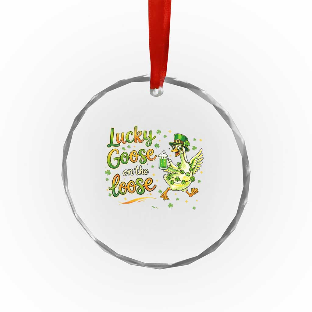 Retro Clover Duck Crystal Glass Ornament Lucky Goose On The Loose TS12 Print Your Wear