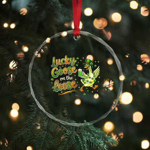 Retro Clover Duck Crystal Glass Ornament Lucky Goose On The Loose TS12 Print Your Wear