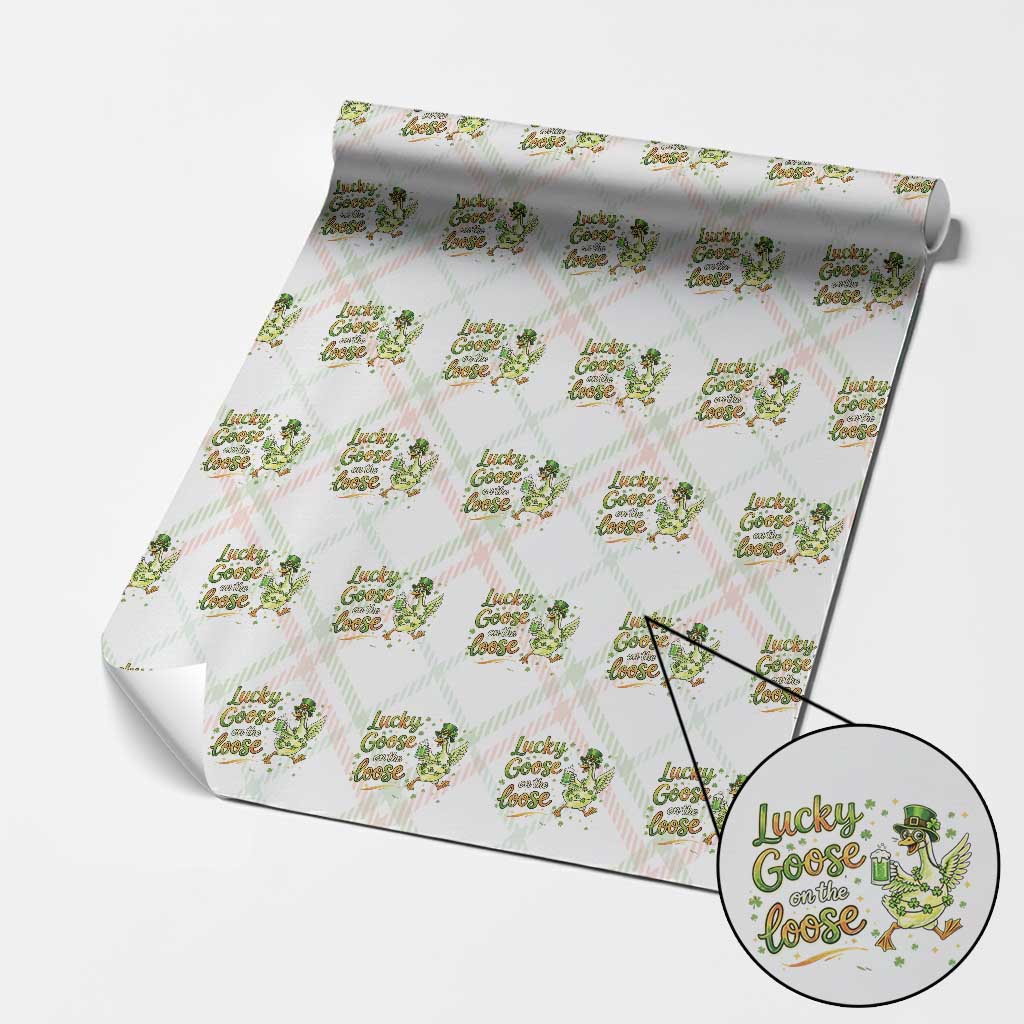 Retro Clover Duck Wrapping Paper Roll Lucky Goose On The Loose TS12 Christmas Plaid Print Your Wear