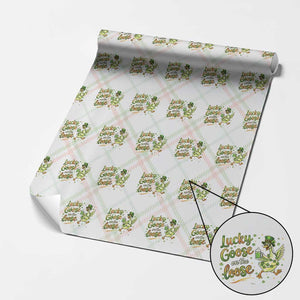 Retro Clover Duck Wrapping Paper Roll Lucky Goose On The Loose TS12 Christmas Plaid Print Your Wear