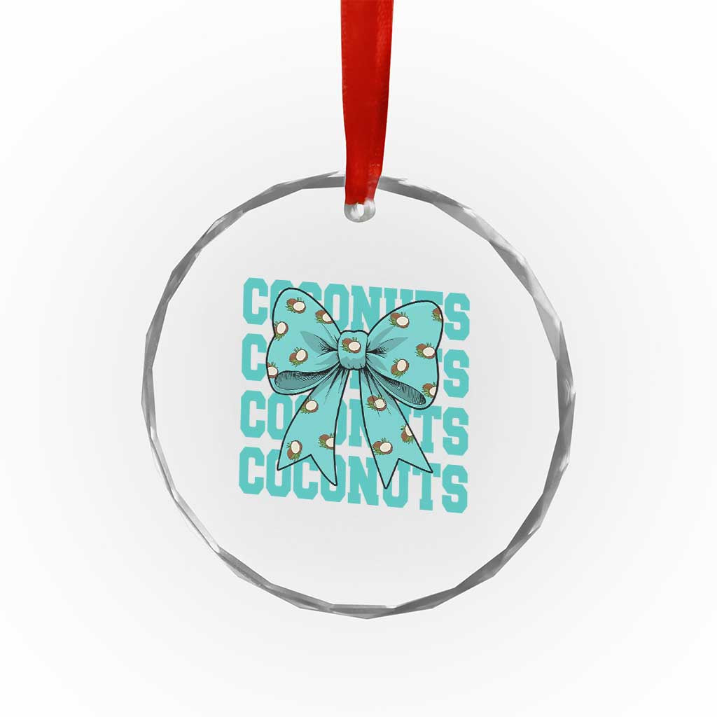 Retro Coconuts Coquette Bow Crystal Glass Ornament Summer Beach Coconut Fruit Humor TS10 Print Your Wear