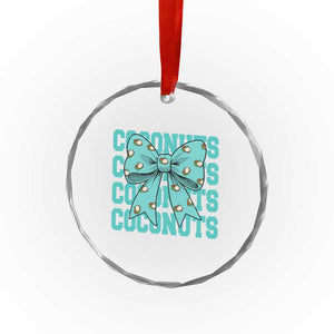 Retro Coconuts Coquette Bow Crystal Glass Ornament Summer Beach Coconut Fruit Humor TS10 Print Your Wear