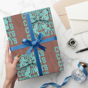 Retro Coconuts Coquette Bow Wrapping Paper Roll Summer Beach Coconut Fruit Humor TS10 Mocha Print Your Wear