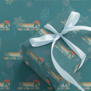 Retro Coming Out Of My Cave Christian Easter Parody Wrapping Paper Roll I’ve Been Doing Just Fine Resurrection Humor Faith Gift TS02 Teal Print Your Wear