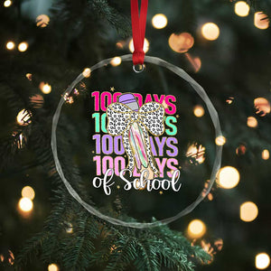 Retro Coquette 100 Days Of School Crystal Glass Ornament for Schoolgirls Teacher TS02 Print Your Wear
