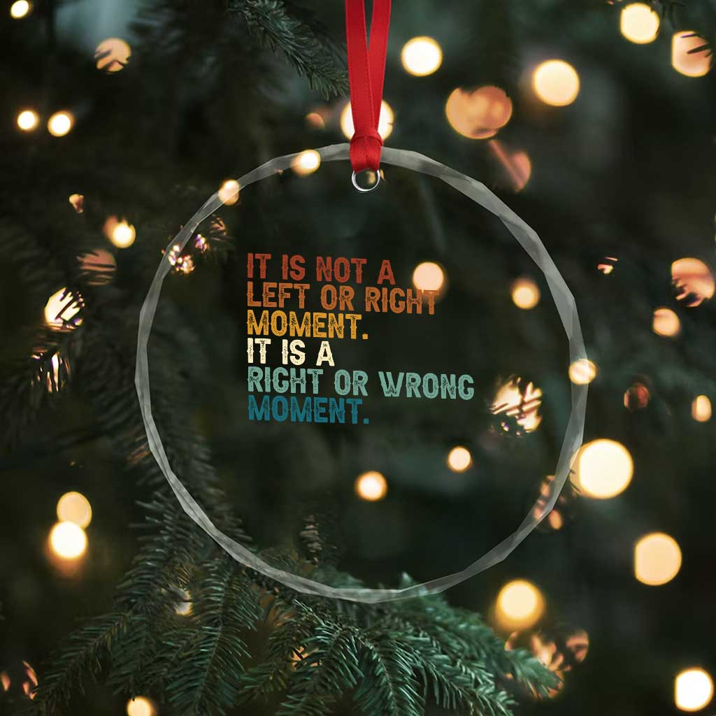 Retro Cory Booker Quotes Crystal Glass Ornament This is a Right or Wrong Moment Subtle FDT TS10 Print Your Wear