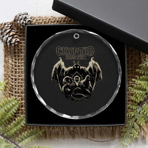 Retro Cryptid Hunter Crystal Glass Ornament Mothman Bigfoot Loch Ness Monster Cryptids TS10 Print Your Wear