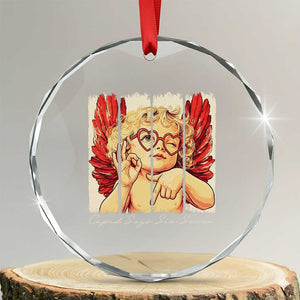Retro Cupid Says Six Seven Crystal Glass Ornament 67 Valentines Day TS12 Transparent Glass 3'' Circle Print Your Wear