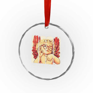 Retro Cupid Says Six Seven Crystal Glass Ornament 67 Valentines Day TS12 Print Your Wear