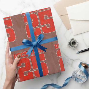 Retro December 25 Christmas Wrapping Paper Roll Vintage Holiday TS10 Mocha Print Your Wear