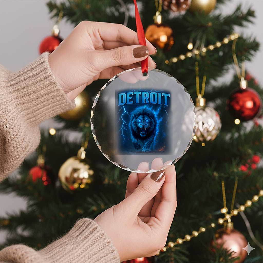 Retro Detroit Football Crystal Glass Ornament Love Lions Bootleg Vintage Rap Tee TS10 Print Your Wear