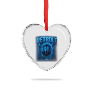 Retro Detroit Football Heart Crystal Glass Ornament Love Lions Bootleg Vintage Rap Tee TS10 Print Your Wear