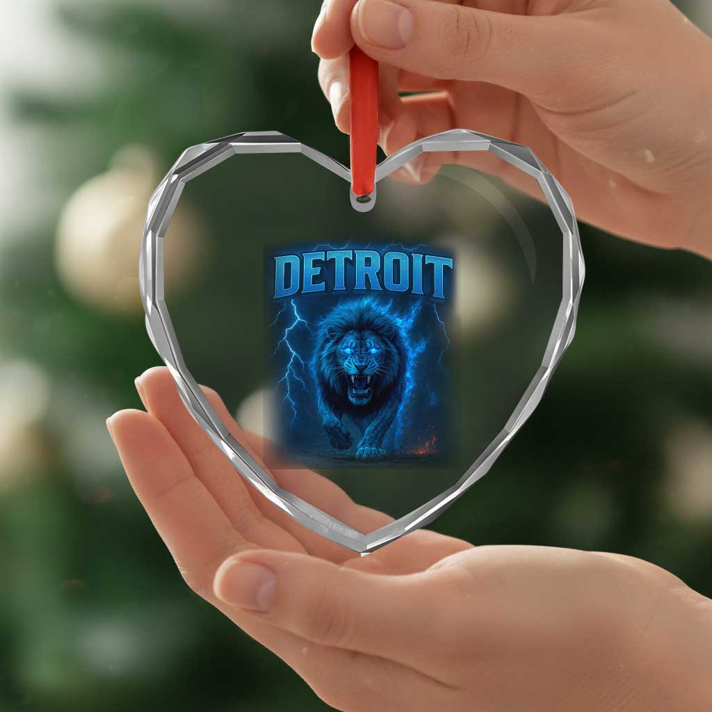 Retro Detroit Football Heart Crystal Glass Ornament Love Lions Bootleg Vintage Rap Tee TS10 Print Your Wear
