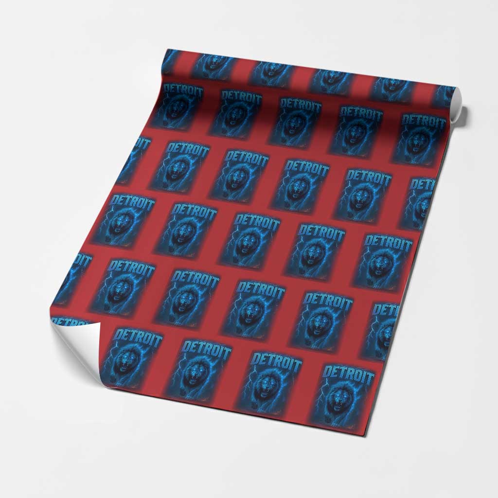 Retro Detroit Football Wrapping Paper Roll Love Lions Bootleg Vintage Rap Tee TS10 Red Print Your Wear