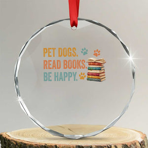 Retro Dog Book Lovers Crystal Glass Ornament Bookish Dog Mom Gift TS10 Transparent Glass 3'' Circle Print Your Wear