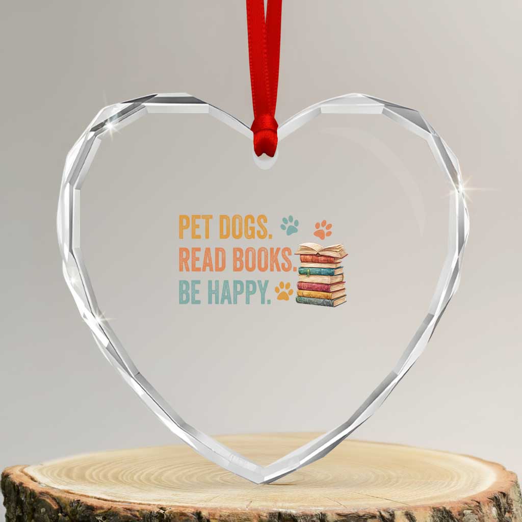 Retro Dog Book Lovers Heart Crystal Glass Ornament Bookish Dog Mom Gift TS10 Transparent Glass 3'' Heart Print Your Wear
