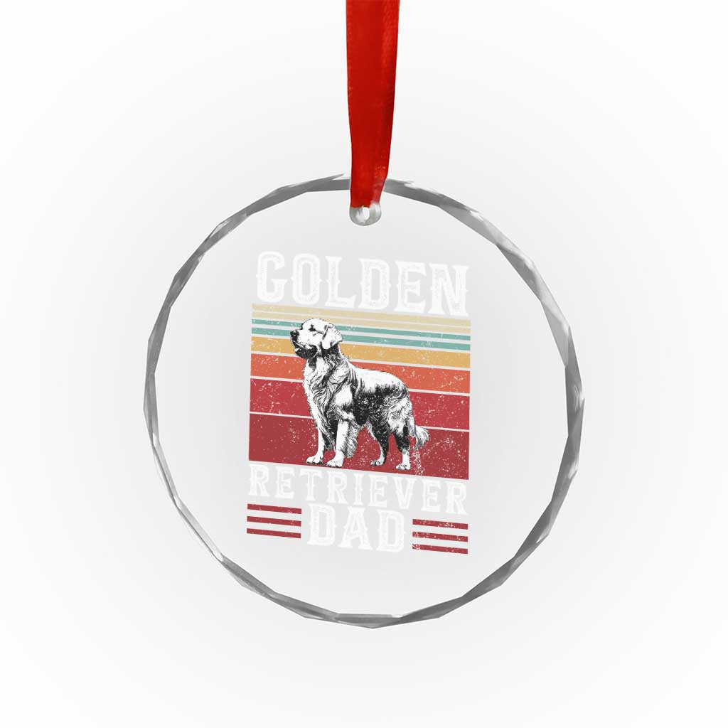 Retro Dog Golden Dad Crystal Glass Ornament Fathers Day Gift for Dog Lovers Golden Retriever Dad TS10 Print Your Wear