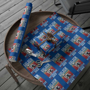 Retro Dog Golden Dad Wrapping Paper Roll Fathers Day Gift for Dog Lovers Golden Retriever Dad TS10 Blue Print Your Wear