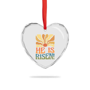 Retro Easter Heart Crystal Glass Ornament Jesus He is Risen Matthew 28:6 Bible Verse Kids TS10 Print Your Wear