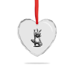 Retro Easter Raccoon Bunny Rock Hand Trash Panda Heart Crystal Glass Ornament TS11 Print Your Wear