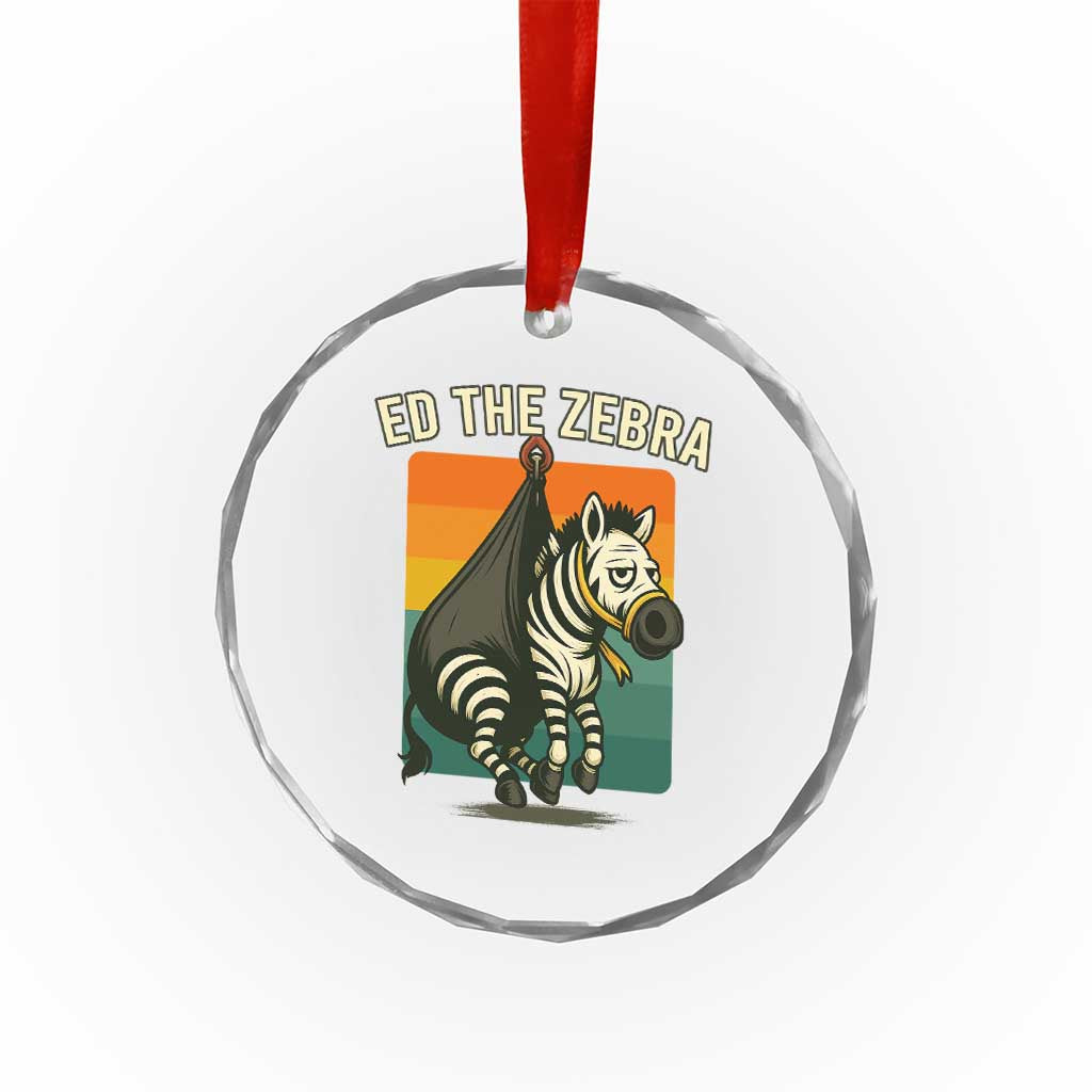 Retro Ed the Zebra Meme Crystal Glass Ornament Funny Viral Escape Animal TS02 Print Your Wear