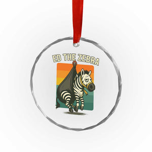 Retro Ed the Zebra Meme Crystal Glass Ornament Funny Viral Escape Animal TS02 Print Your Wear