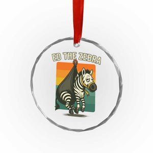 Retro Ed the Zebra Meme Crystal Glass Ornament Funny Viral Escape Animal TS02 Print Your Wear