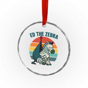 Retro Ed the Zebra Meme Crystal Glass Ornament Funny Viral Escape Animal Helicopter Rescue TS02 Print Your Wear