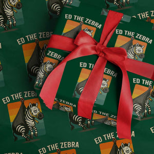 Retro Ed the Zebra Meme Wrapping Paper Roll Funny Viral Escape Animal TS02 Green Print Your Wear