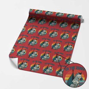 Retro Ed the Zebra Meme Wrapping Paper Roll Funny Viral Escape Animal Helicopter Rescue TS02 Red Print Your Wear