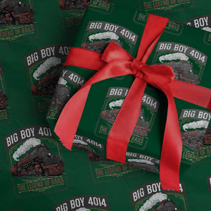 Retro Emblem Classic Steam Train Wrapping Paper Roll Locomotive Heritage Pride Legend of the Rails TS02 Green Print Your Wear