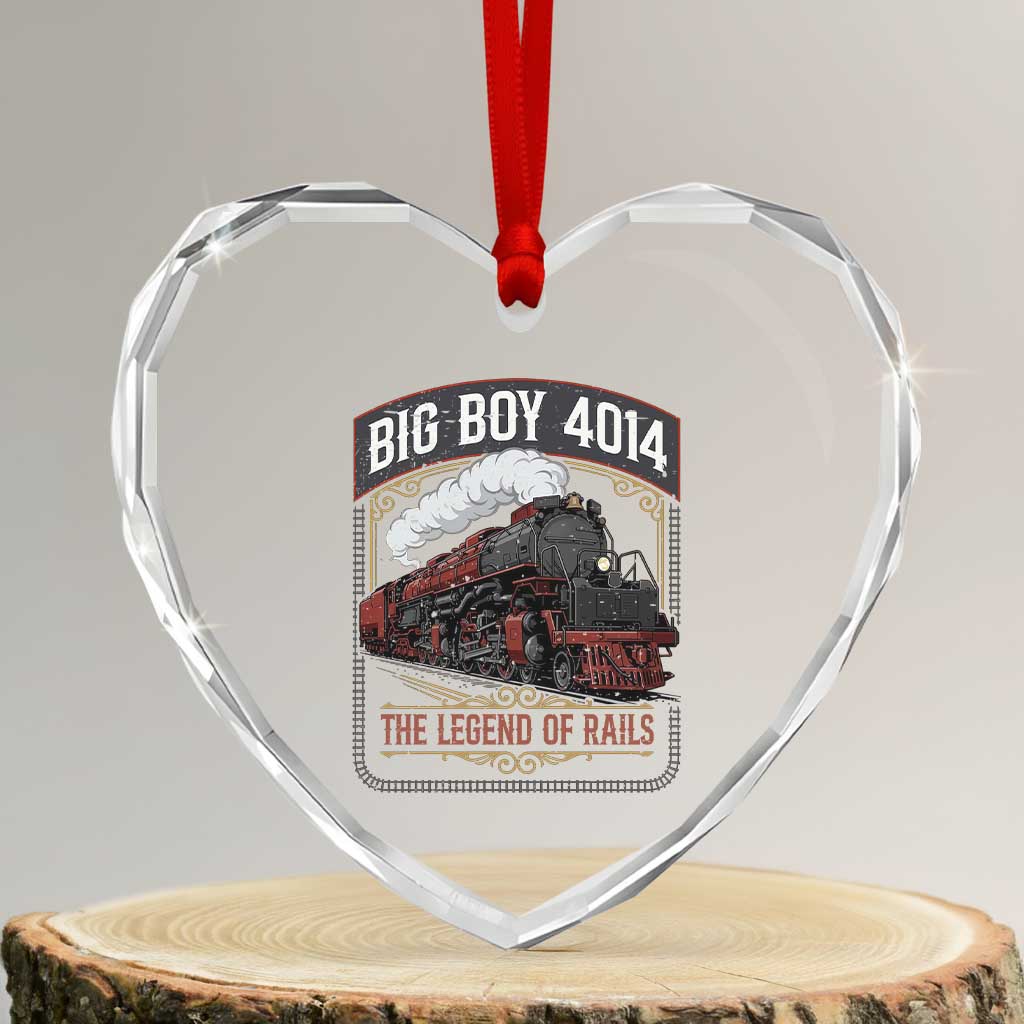 Retro Emblem Classic Steam Train Heart Crystal Glass Ornament Locomotive Heritage Pride Legend of the Rails TS02 Transparent Glass 3'' Heart Print Your Wear
