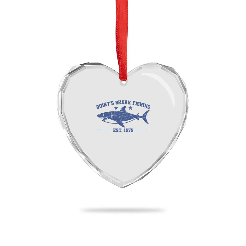 Retro Fisher Birthday Heart Crystal Glass Ornament Vintage Quints Shark Fishing 1975 TS10 Print Your Wear