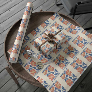 Retro Floral Protest Abolish Ice Wrapping Paper Roll No Human is Illegal Peaceful Pro-Immigrant TS02 Beige Print Your Wear