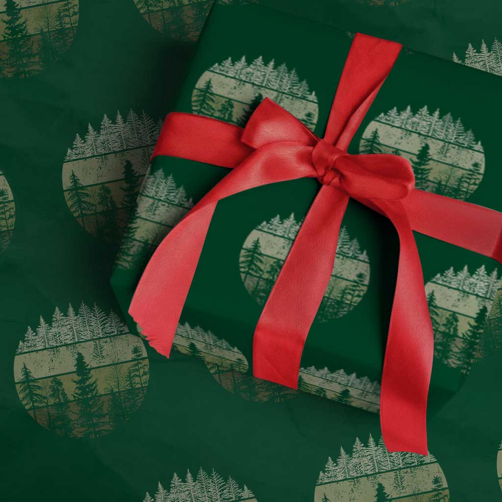 Retro Forest Trees Outdoors Nature Wrapping Paper Roll Vintage Wildlife TS10 Green Print Your Wear