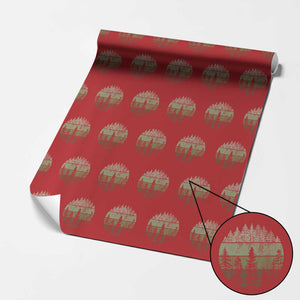 Retro Forest Trees Outdoors Nature Wrapping Paper Roll Vintage Wildlife TS10 Red Print Your Wear