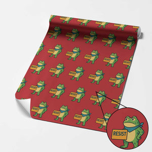 Retro Frog Resist Wrapping Paper Roll Free Portland Oregon Funny Cartoon Graphic TS02 Red Print Your Wear
