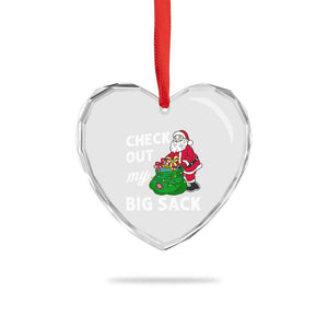 Retro Funny Santa Heart Crystal Glass Ornament Christmas Joke Check Out My Big Sack TS10 Print Your Wear