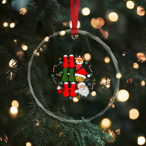 Retro Groovy Christmas Ho Ho Ho Reindeer Disco Ball Santa Xmas Crystal Glass Ornament TS02 Print Your Wear