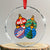 Retro Groovy Merry Christmas Ornament Ho Ho Ho Crystal Glass Ornament TS02 Transparent Glass 3'' Circle Print Your Wear