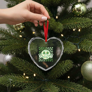 Retro Groovy Shamrock Smile Face St Patricks Day Heart Crystal Glass Ornament TS10 Print Your Wear