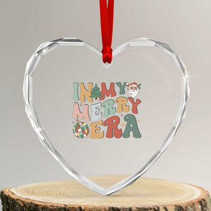 Retro Groovy Xmas Heart Crystal Glass Ornament In My Merry Era Santa Disco Ball TS09 Transparent Glass 3'' Heart Print Your Wear