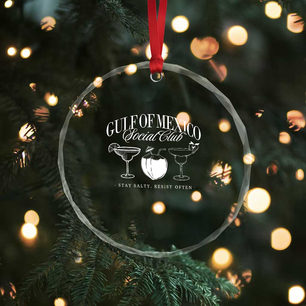 Retro Gulf of Mexico Social Club Crystal Glass Ornament Progressive Liberal TS02 Print Your Wear
