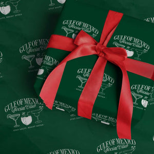 Retro Gulf of Mexico Social Club Wrapping Paper Roll Progressive Liberal TS02 Green Print Your Wear