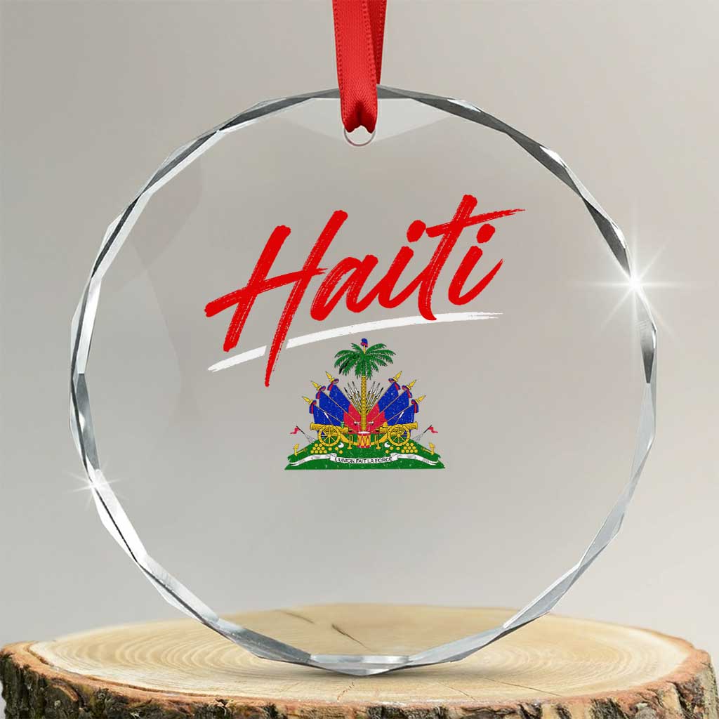 Retro Haiti Crystal Glass Ornament Haitian Gift Ayiti Roots TS10 Transparent Glass 3'' Circle Print Your Wear