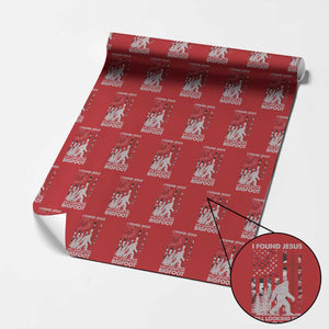 Retro I Found Jesus Still Looking For Bigfoot Wrapping Paper Roll Camouflage US American Flag Camo TS10 Red Print Your Wear