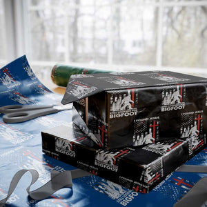 Retro I Found Jesus Still Looking For Bigfoot Wrapping Paper Roll Camouflage US American Flag Camo TS10 Black Print Your Wear